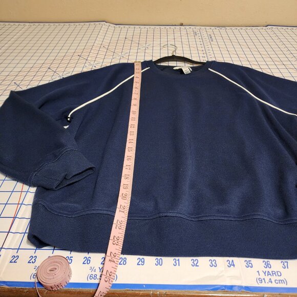 Spanx Airpique Crewneck Sweatshirt NWOT Navy XL - Picture 3 of 12